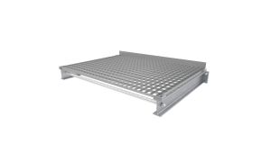 Gitterrostebene f&uuml;r mehrere Felder, Breite 1500 mm, Tiefe 1250 mm, Belastung 500 kg/m&sup2;, feuerverzinkt